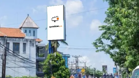 Billboard 8 × 4 m di Jl. Teuku Umar (Arah Ubung dari Imam Bonjol, Hadap Selatan), Denpasar, Bali