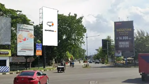 Bando Jalan 8 × 4 m di Jl. Arteri Utara (Perempatan SPBU Puri Anjasmoro), Semarang, Jawa Tengah